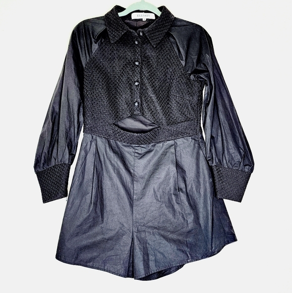 ELLIATT Black Opal Cut Out Shorts Romper M - Picture 1 of 6